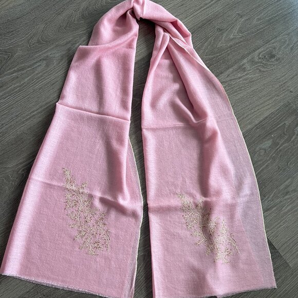 Pink Pashmina | Pure Cashmere | lightweight scarf | Travel scarf | Natural wool - Picture 1 of 12